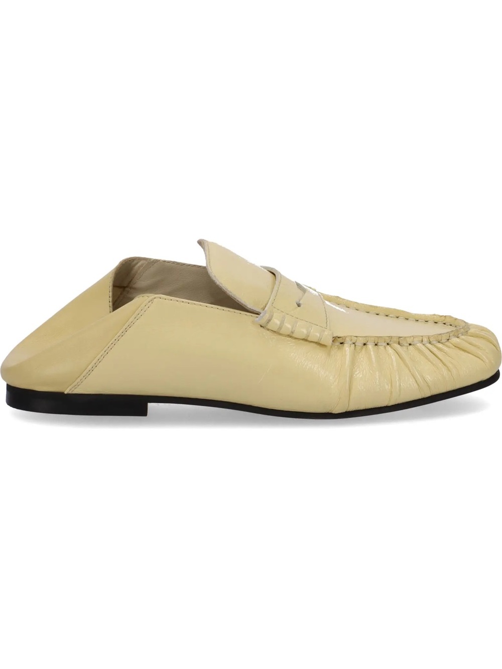 Aven Flat Mule in Patent Pale Yellow